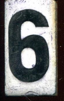 Zahl für Abfahrtstafel Emaille 6