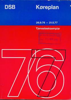 DSB Kursbuch Dänemark 1976 / 1977