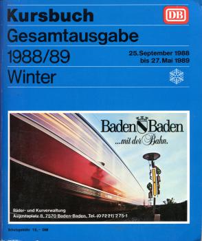 Kursbuch DB 1988 / 1989