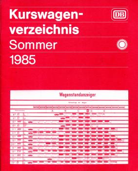 Kurswagenverzeichnis DB 1985