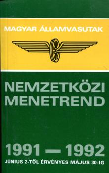 Kursbuch Ungarn 1991 / 1992 internationaler Verkehr