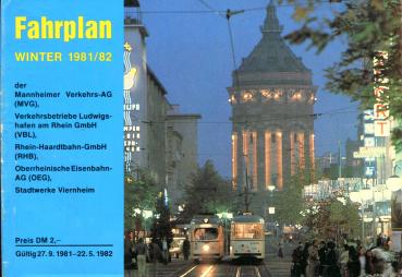 Fahrplan Mannheim MVG, LudwigshafenVBL, RHB und OEG 1981 / 1982