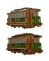 Preview: Magnete Straßenbahn 1920er Jahre braun/grün 4 cm – 2 Stück (M21)