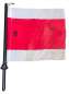 Preview: Warnflagge rot / weiß mit Holzstiel