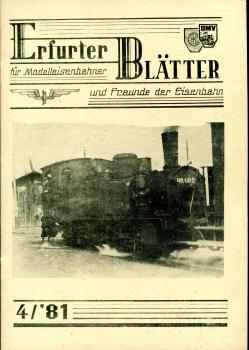 Erfurter Blätter 4 / 1981 80 Jahre Greussen – Ebeleben – Keullaer Eisenbahn