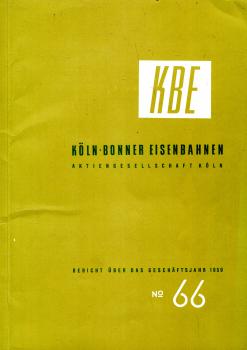 Köln-Bonner Eisenbahn Geschäftsbericht 1959 KBE