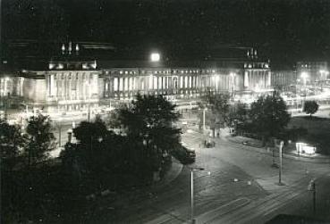 AK Leipzig Hauptbahnhof, Nachtaufnahme