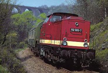 AK DR Diesellokomotive 112 565-7 bei Jocketa