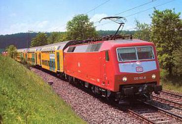 AK DB Elektrolokomotive 120 151 mit S-Bahn Versuchszug bei Grafr