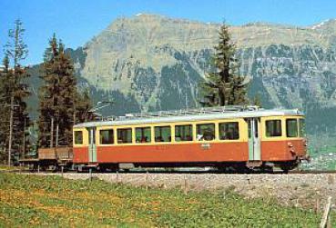 AK Bergbahn Lauterbrunnen Mürren Triebwagen Be 4/4 23 bei Mürren