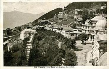 AK Leysin La Gare et Avenue Secretan