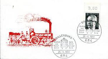 Sonderstempel Abschied vom Dampfbetrieb BW Dillenburg 1972