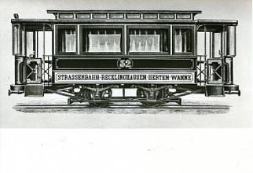 Foto AK Straßenbahn Recklinghausen - Herten - Wanne Bw 52