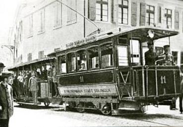 Foto AK Straßenbahn Solingen Tw 11 mit Sommerbeiwagen