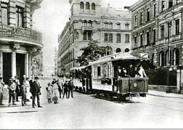 Foto AK Straßenbahn Leipzig Tw 8 mit Sommerbeiwagen