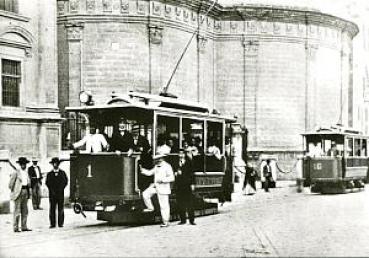 Foto AK Straßenbahn Sevilla Tw 1 und Tw 10