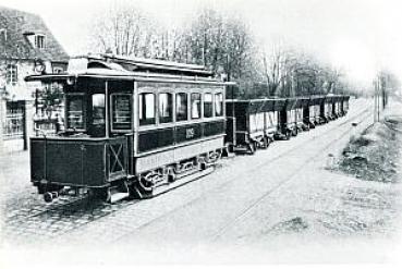 Foto AK Straßenbahn Breslau Tw 109 mit Güterzug
