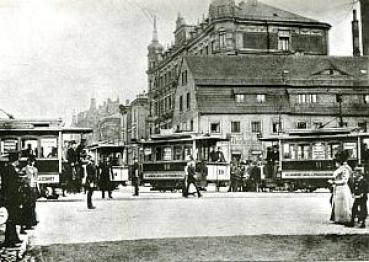 Foto AK Straßenbahn Chemnitz Tw 7, Tw 14, Tw 20 und Tw 11