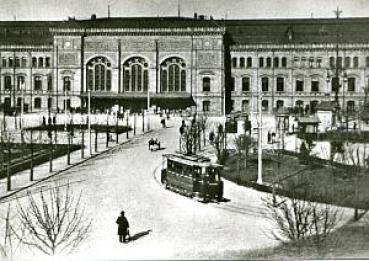 Foto AK Straßenbahn Strassburg Tw 28 mit Bahnhof