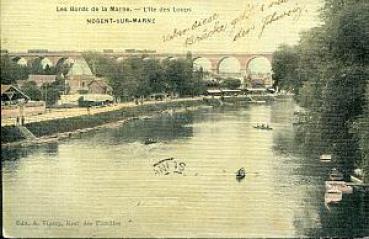 AK les Bords de la Marne mit Viaduct