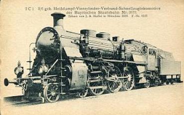 AK 2C1 3/6 Schnellzuglokomotive Bayerische Staatsbahn Nr 3671 Ma