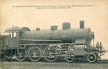 AK 2C Personenzug Lokomotive Bayerische Staatsbahn Maffei Münche