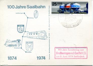 100 Jahre Saalbahn 1974 mit Sondermarke