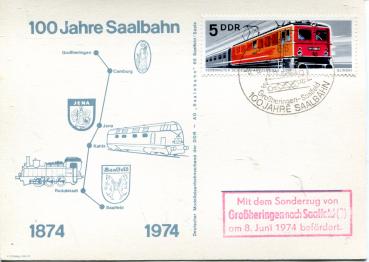 100 Jahre Saalbahn 1974 mit Sondermarke