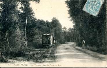 AK Paris Plage Le Tramway dans laForet