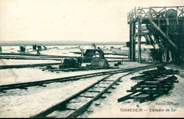 AK Torrevieja Elevador de Sal mit Feldbahn