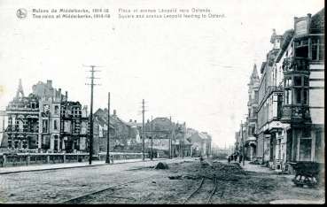 AK Ruins de Middelkerke mit Straßenbahngleisen