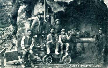 AK Machine Perforatrice Brandt Grubenbahn