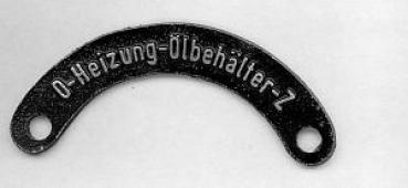 Dampflok Alu Handradschild aus RAW Meiningen - Heizung-Ölbehälter