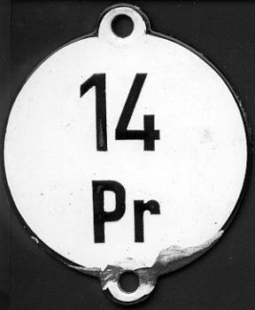 Emailleschild aus Stellwerk 14 Pr