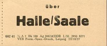 Expressgut Papierzettel über Halle / Saale