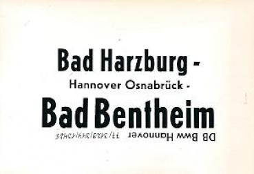 Zuglaufschild Bad Harzburg - Bad Bentheim