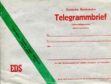 Deutsche Reichsbahn Umschlag für  EDS Telegrammbrief