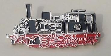 Pin/ Anstecker T3 Dampflok schwarz/rot/silber 4,5 x 2 cm