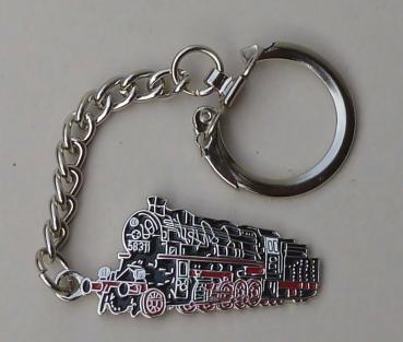 Schlüsselanhänger Baureihe 58 Dampflok schwarz/rot/silber 3,5cm