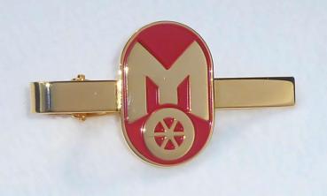 K06 Krawattenklammer Mitropa goldfarben/rot 2 x 3 cm mit Adlerkopf 