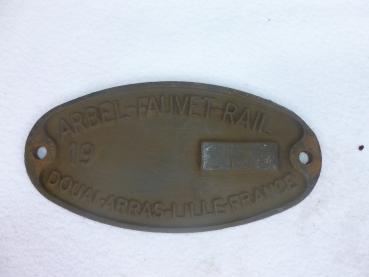 Fabrikschild Arbel Fauvet Rail Douai Arras Lille France 1989 Fnr. 2133