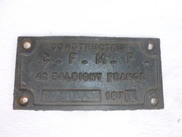 Fabrikschild CFMF Balbigny France 1971 Fnr. 207