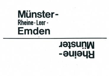 Zuglaufschild Rheine / Münster / Emden