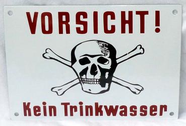 Vorsicht Kein Trinkwasser (Emailleschild) Neufertigung