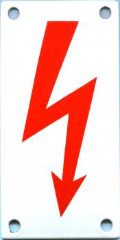 Warnschild Blitz von Dampflok 4 Löcher (Emailleschild) Neufertigung