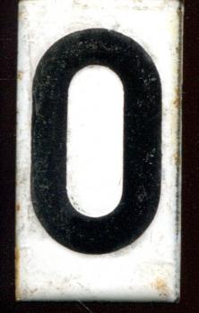 Zahl für Abfahrtstafel Emaille 0