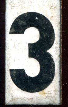 Zahl für Abfahrtstafel Emaille 3