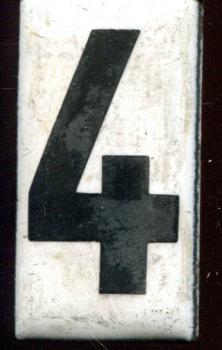 Zahl für Abfahrtstafel Emaille 4