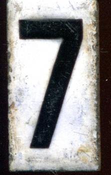 Zahl für Abfahrtstafel Emaille 7