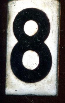 Zahl für Abfahrtstafel Emaille 8